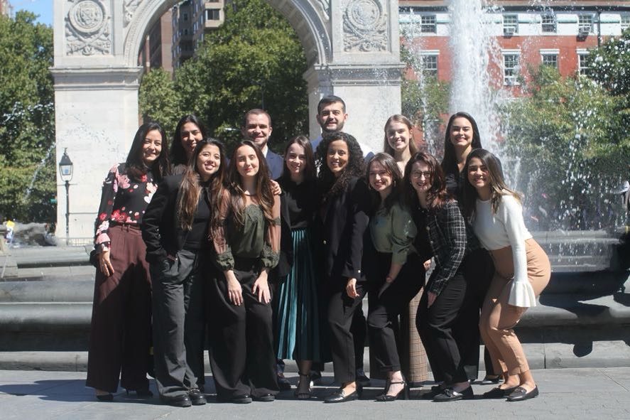 The 2024/2025 BLS Executive Board by the fountain in Washington Square Park